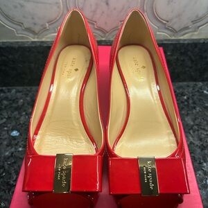 EUC Kate Spade Red Heels open toe women’s size 6.5
